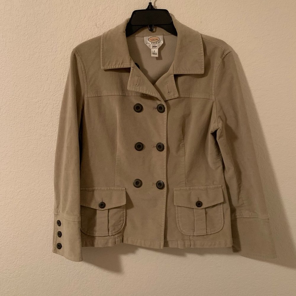 Talbots tan button jacket